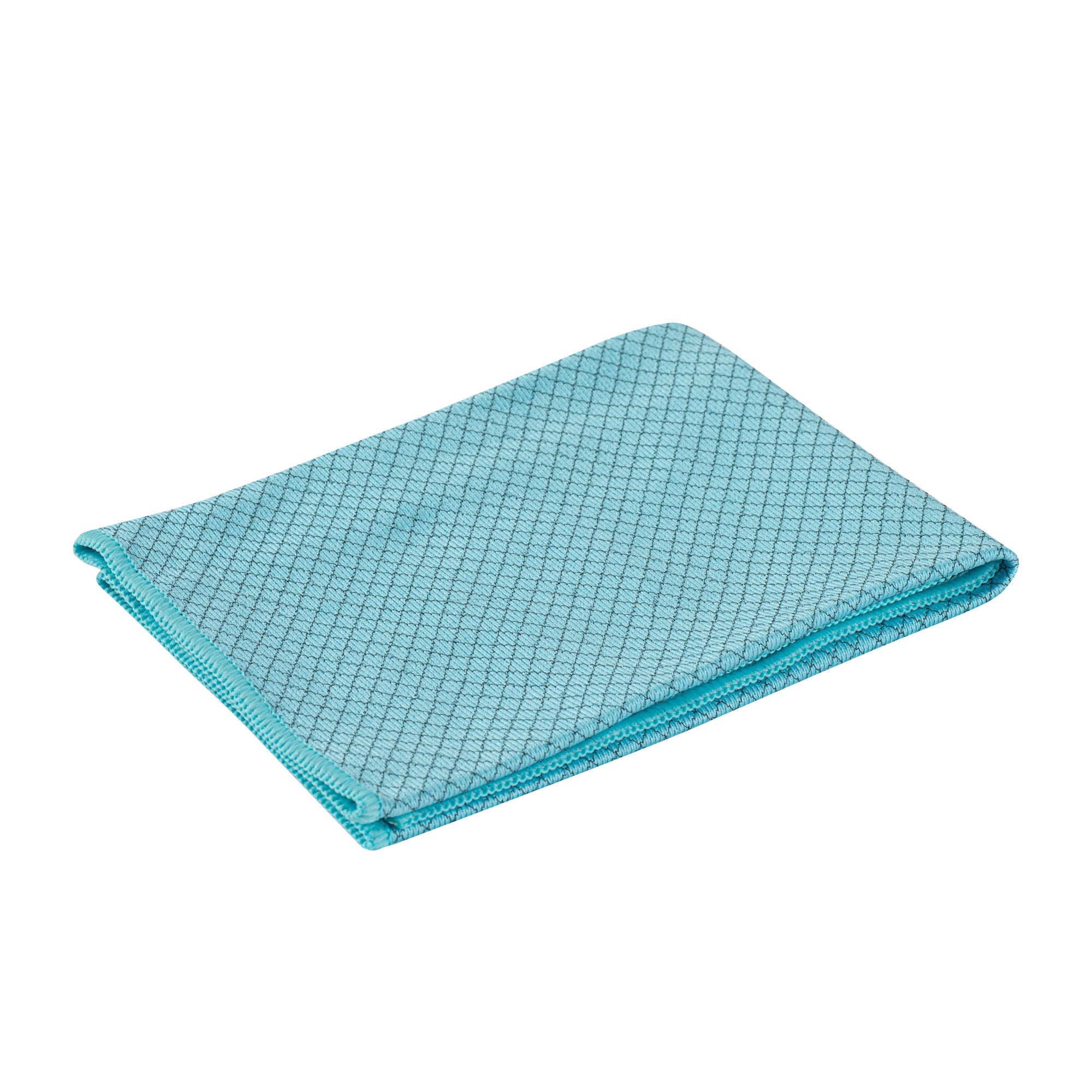 Clean Tek Professional Light Blue Microfiber Glass Cleaning Cloth - Diamond Weave - 15 3/4" x 15 3/4" - 1 count box