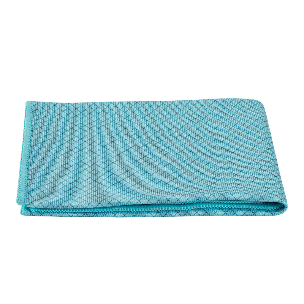 Clean Tek Professional Light Blue Microfiber Glass Cleaning Cloth - Diamond Weave - 15 3/4" x 15 3/4" - 100 count box