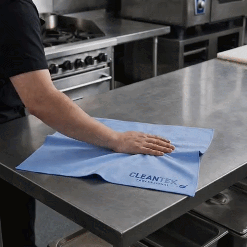 Clean Tek Professional Blue 3D Chamois Cloth - with Storage Tube - 25 1/4'' x 17'' - 1 count box