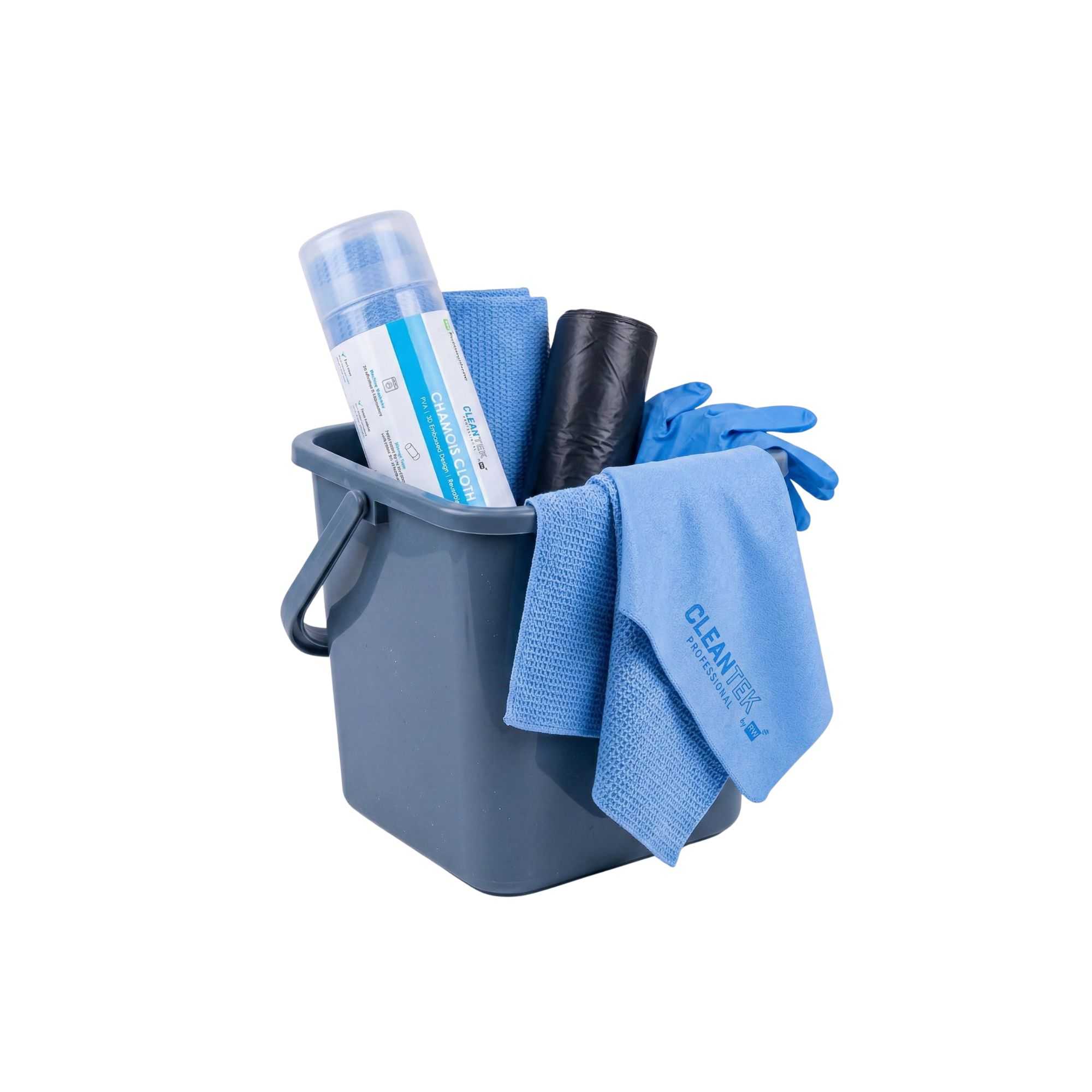 Clean Tek Professional Blue 3D Chamois Cloth - with Storage Tube - 25 1/4'' x 17'' - 20 count box