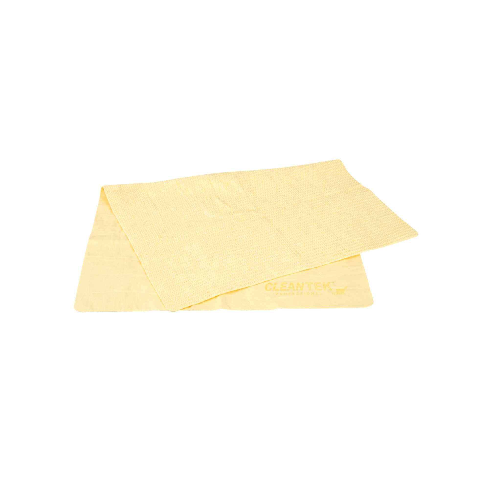 Clean Tek Professional Yellow 3D Chamois Cloth - with Storage Tube - 25 1/4'' x 17'' - 20 count box
