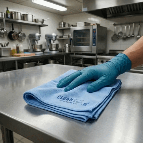 Clean Tek Professional Blue Chamois Cloth - with Storage Tube - 25 1/4'' x 17'' - 1 count box
