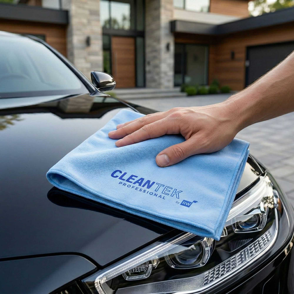 Clean Tek Professional Blue Chamois Cloth - with Storage Tube - 25 1/4'' x 17'' - 20 count box