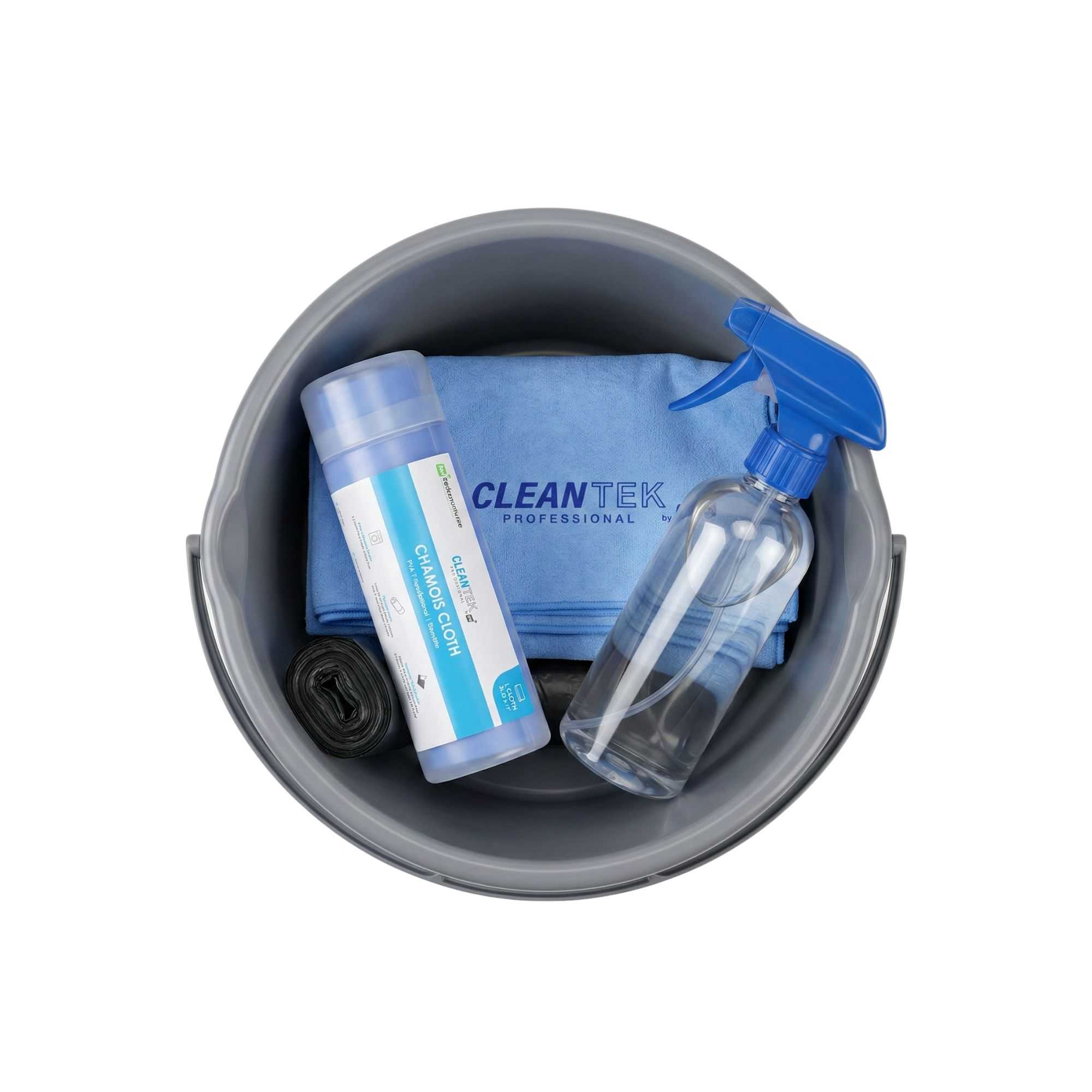Clean Tek Professional Blue Chamois Cloth - with Storage Tube - 25 1/4'' x 17'' - 20 count box