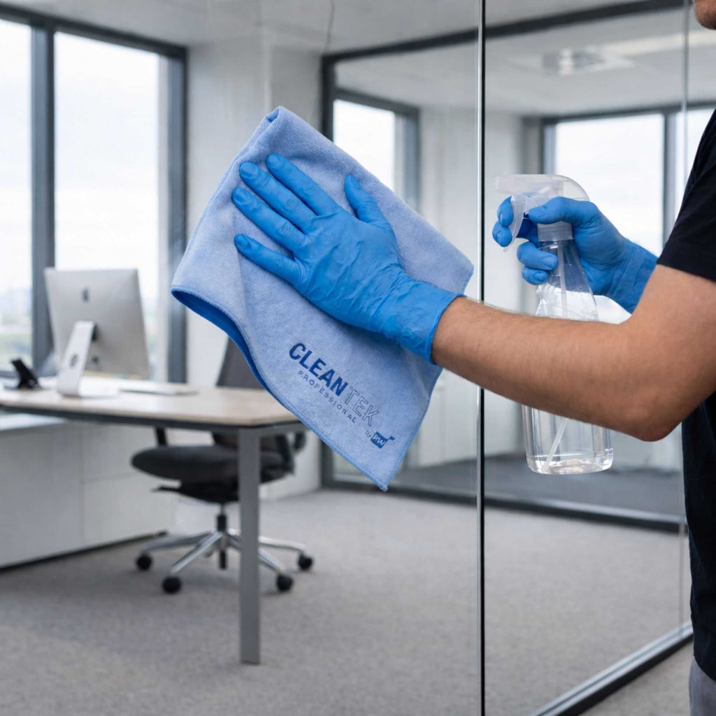 Clean Tek Professional Blue Chamois Cloth - with Storage Tube - 25 1/4'' x 17'' - 20 count box