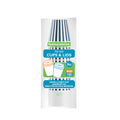 Restpresso 8 oz Blue and White Stripe Paper Single Wall Coffee Cup - with White Lid - 3 1/2"x 3 1/2"x 4" - 20 count box