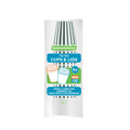 Restpresso 8 oz Forest Green and White Stripe Paper Single Wall Coffee Cup - with White Lid - 3 1/2"x 3 1/2"x 4" - 400 count box