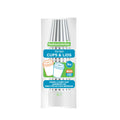 Restpresso 8 oz Gray and White Stripe Paper Single Wall Coffee Cup - with White Lid - 3 1/2"x 3 1/2"x 4" - 20 count box