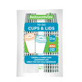 Restpresso 12 oz Forest Green and White Stripe Paper Single Wall Coffee Cup - with White Lid - 3 1/2"x 3 1/2"x 4 3/4" - 400 count box