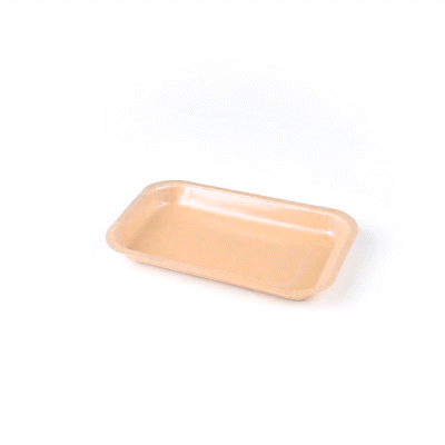 Pastry Tek 15 oz Rectangle Kraft Paperboard Tray - Oven-Safe - 8 1/4" x 5 1/2" x 1" - 100 count box