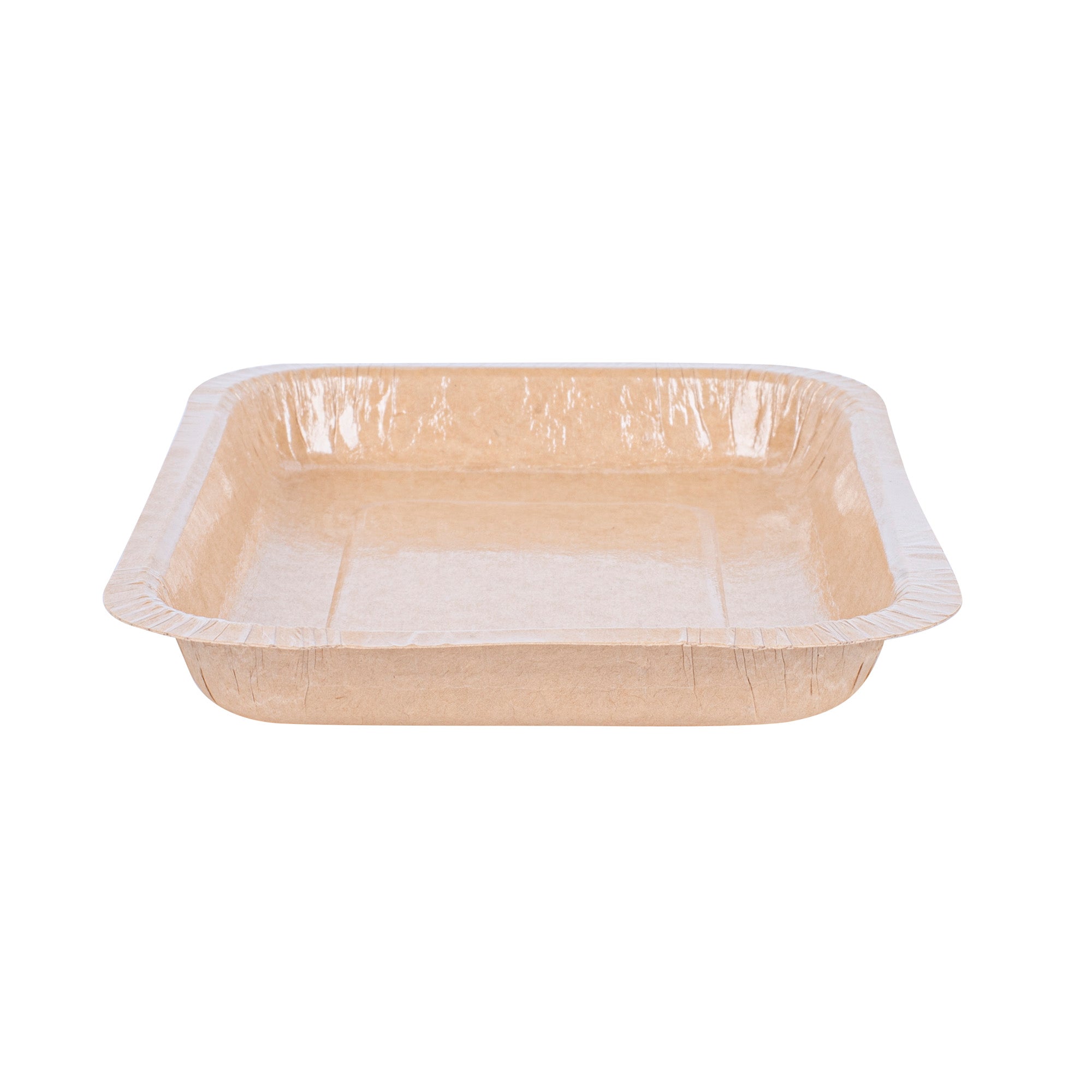 Pastry Tek 15 oz Rectangle Kraft Paperboard Tray - Oven-Safe - 8 1/4" x 5 1/2" x 1" - 100 count box