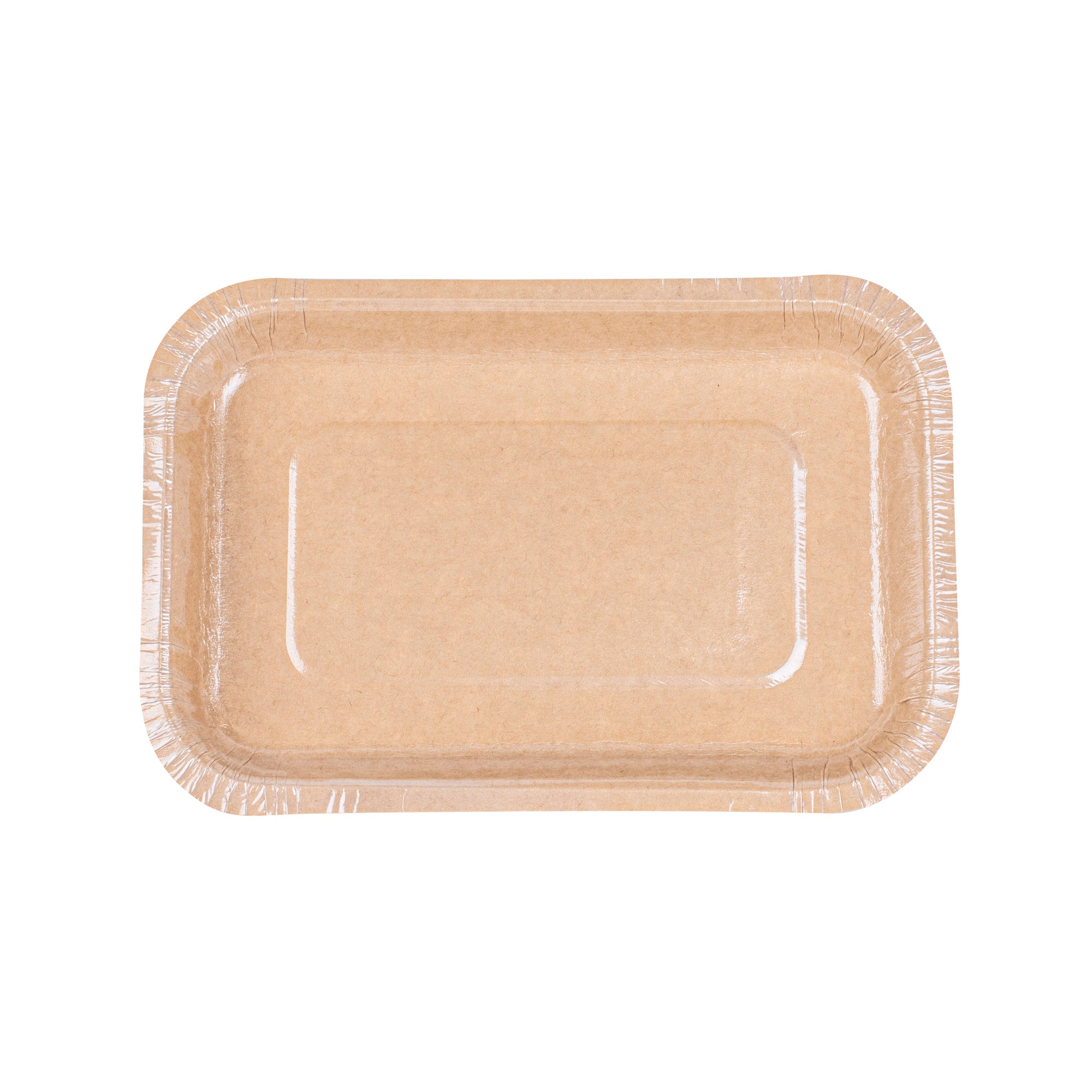 Pastry Tek 15 oz Rectangle Kraft Paperboard Tray - Oven-Safe - 8 1/4" x 5 1/2" x 1" - 100 count box