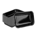 Pastry Tek 24 oz Rectangle Black Paperboard Tray - Oven-Safe - 8 1/4" x 5 1/2" x 1 1/2" - 25 count box