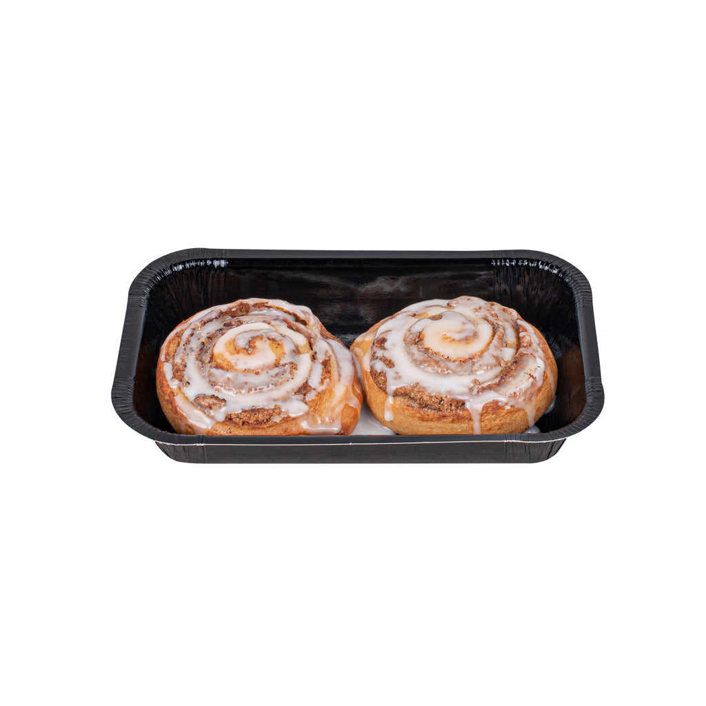 Pastry Tek 24 oz Rectangle Black Paperboard Tray - Oven-Safe - 8 1/4" x 5 1/2" x 1 1/2" - 25 count box
