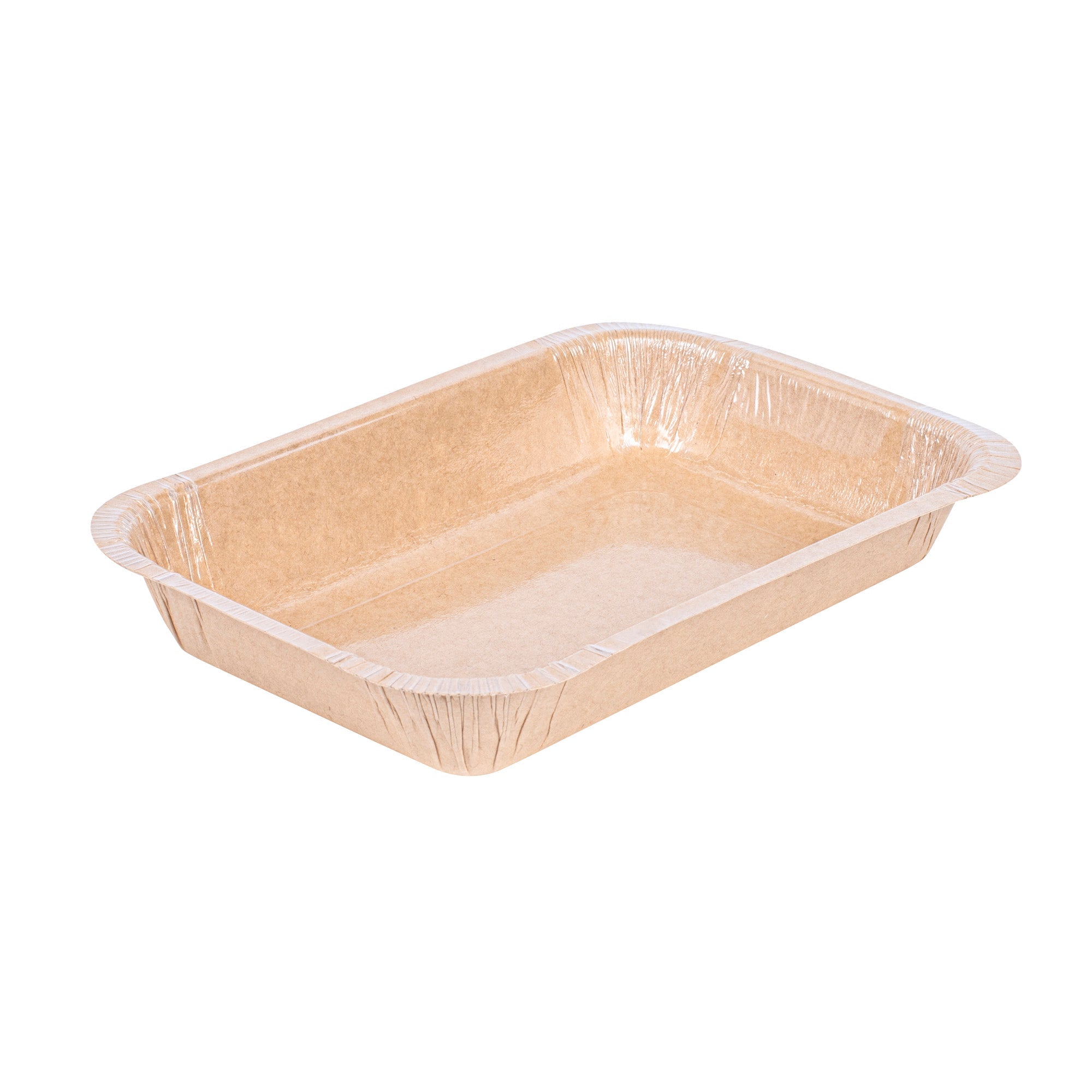 Pastry Tek 24 oz Rectangle Kraft Paperboard Tray - Oven-Safe - 8 1/4" x 5 1/2" x 1 1/2" - 25 count box