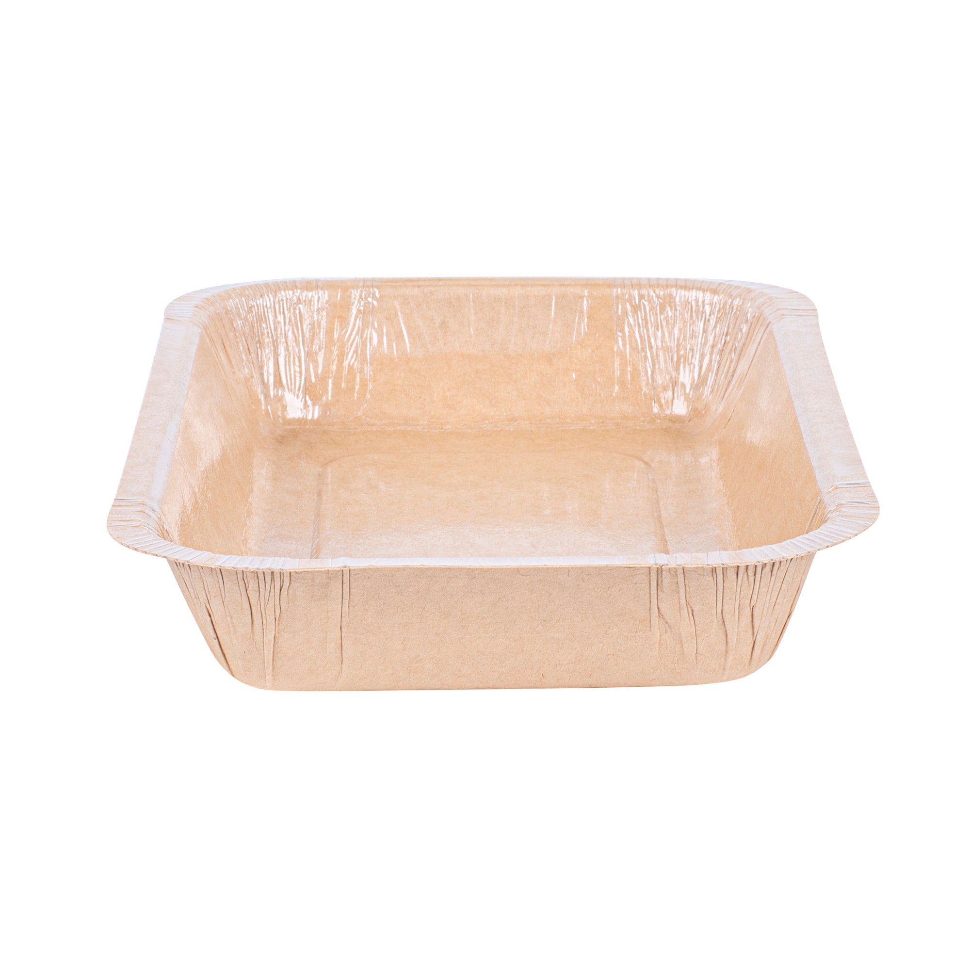Pastry Tek 24 oz Rectangle Kraft Paperboard Tray - Oven-Safe - 8 1/4" x 5 1/2" x 1 1/2" - 100 count box
