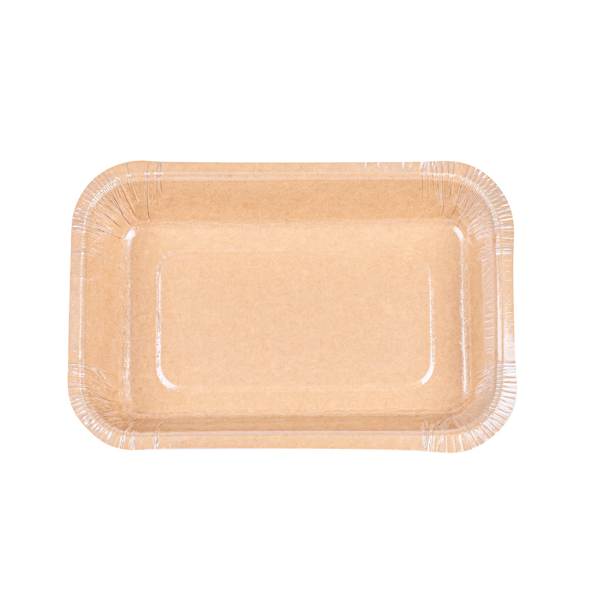 Pastry Tek 24 oz Rectangle Kraft Paperboard Tray - Oven-Safe - 8 1/4" x 5 1/2" x 1 1/2" - 100 count box