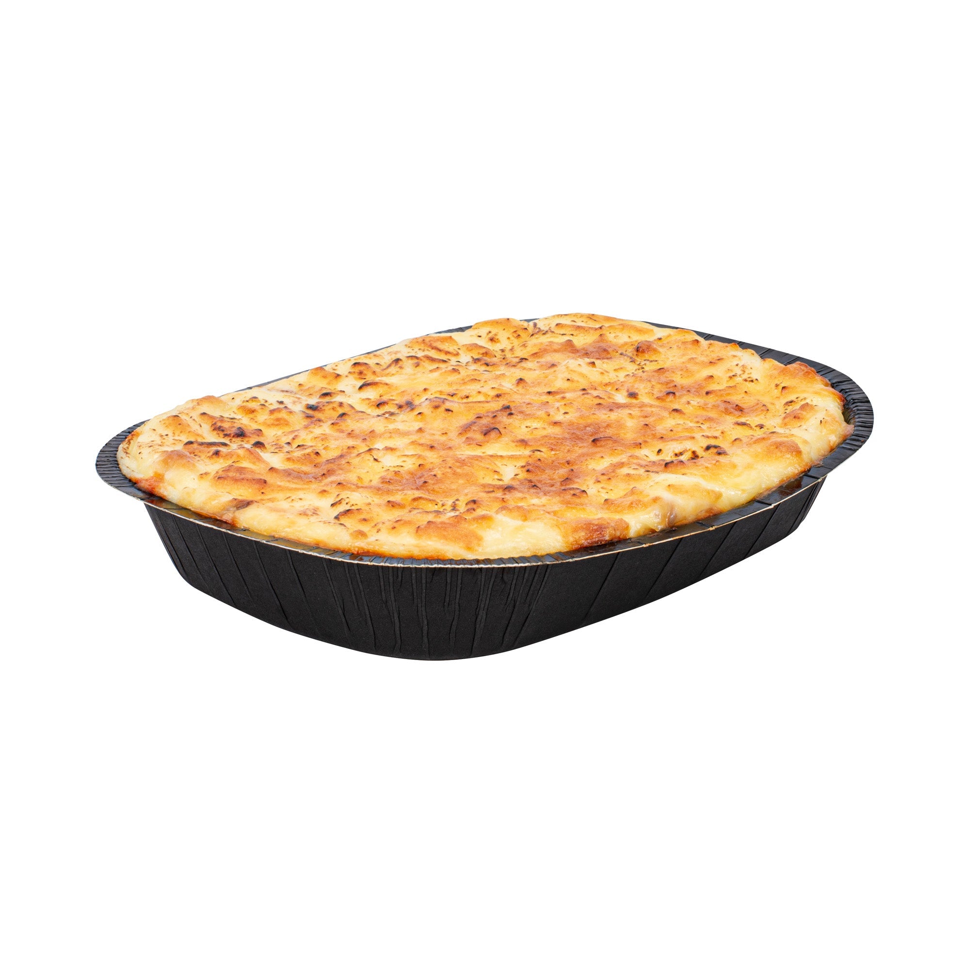 Pastry Tek 32 oz Rectangle Black Paperboard Tray - Oven-Safe - 9" x 7" x 1 3/4" - 25 count box