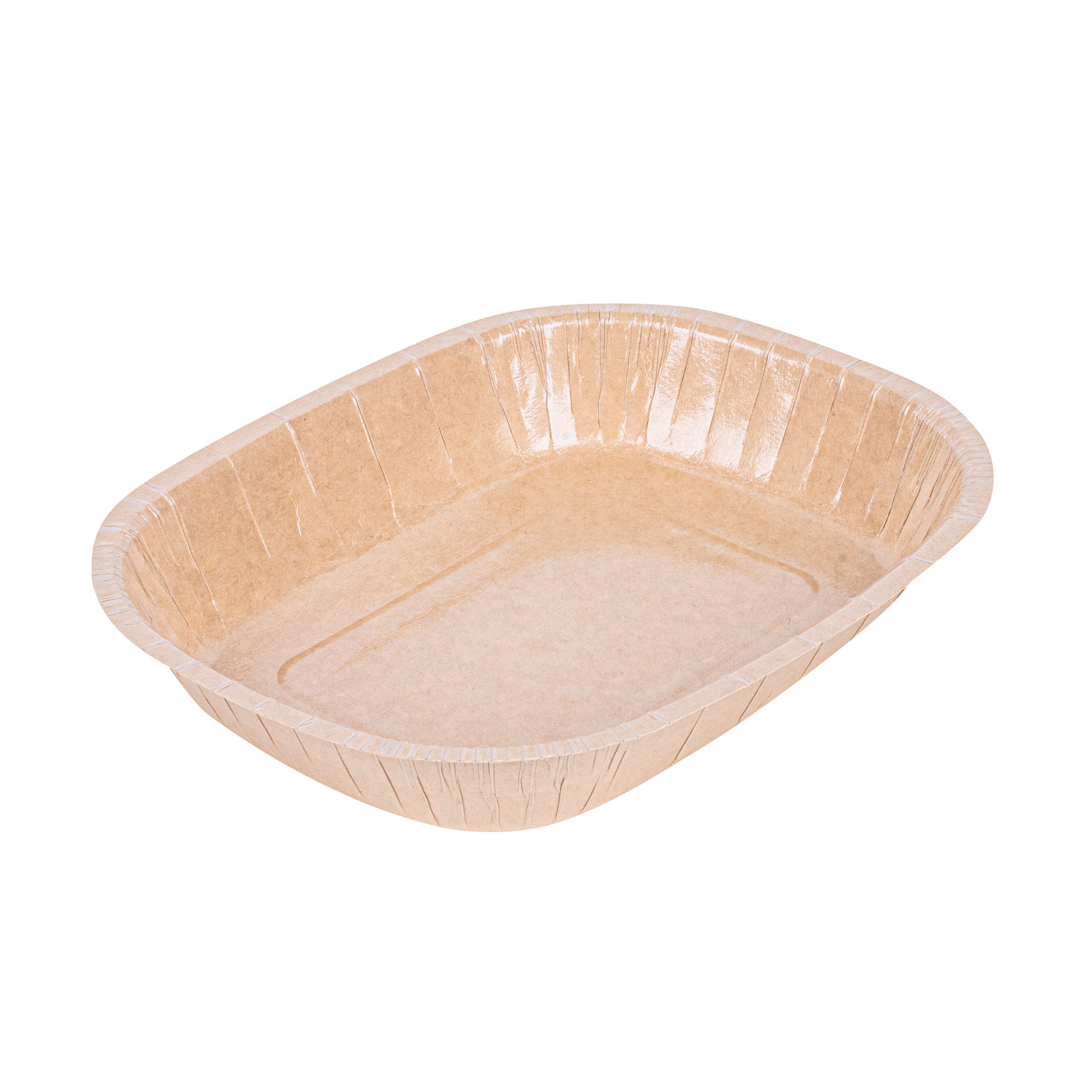 Pastry Tek 32 oz Rectangle Kraft Paperboard Tray - Oven-Safe - 9" x 7" x 1 3/4" - 100 count box