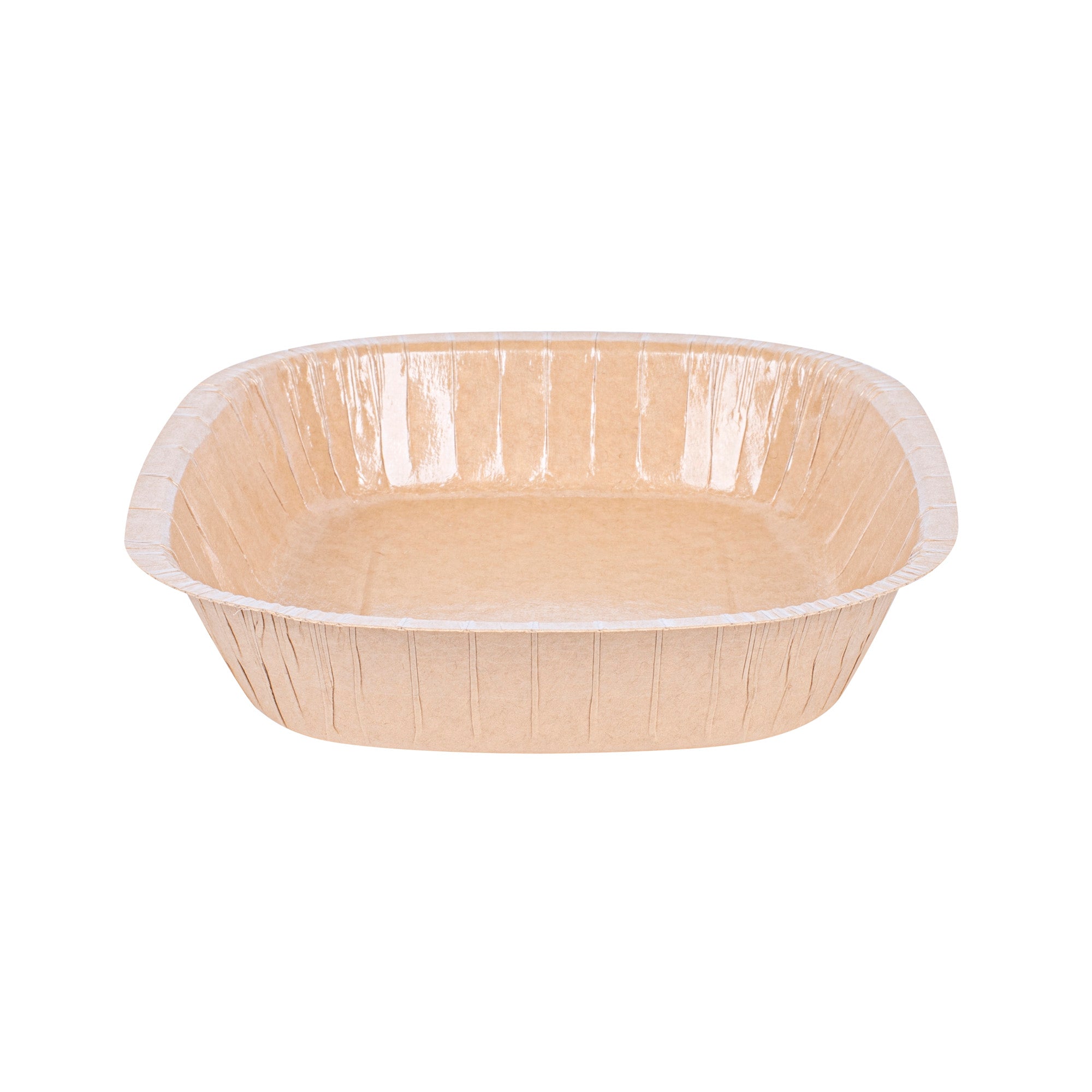 Pastry Tek 32 oz Rectangle Kraft Paperboard Tray - Oven-Safe - 9" x 7" x 1 3/4" - 100 count box