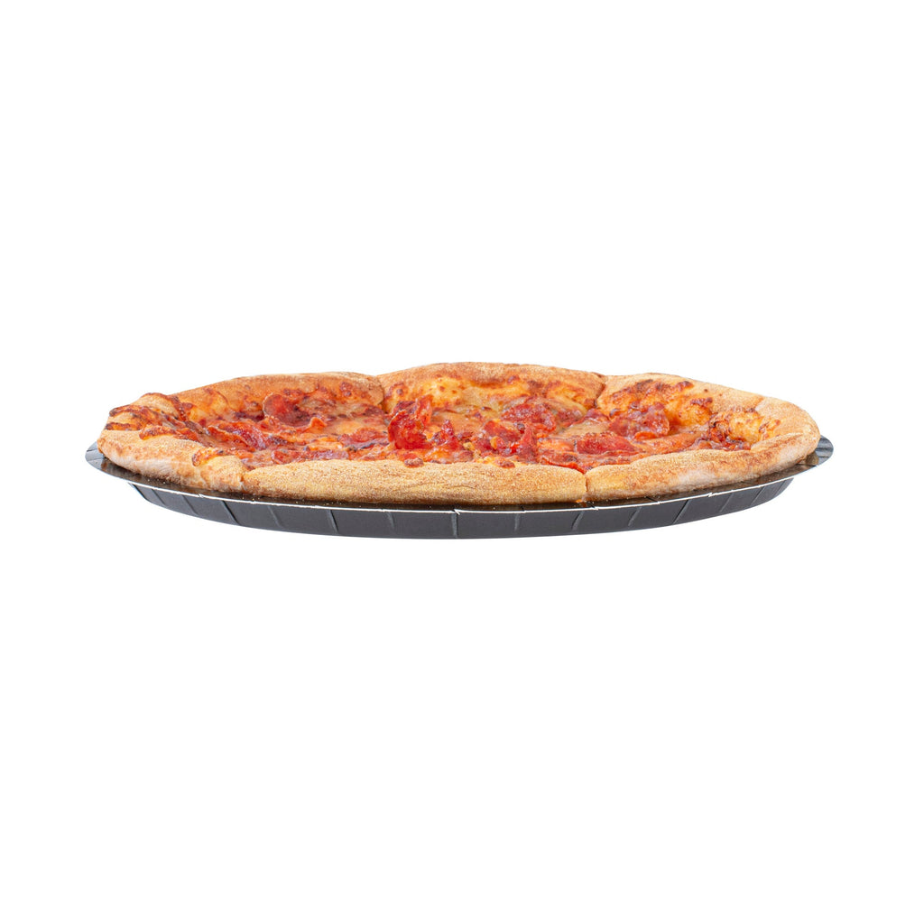 Eco Pie Round Black Paperboard Pizza Tray - Oven-Safe - 12'' - 25 count box