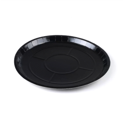 Eco Pie Round Black Paperboard Pizza Tray - Oven-Safe - 12'' - 25 count box