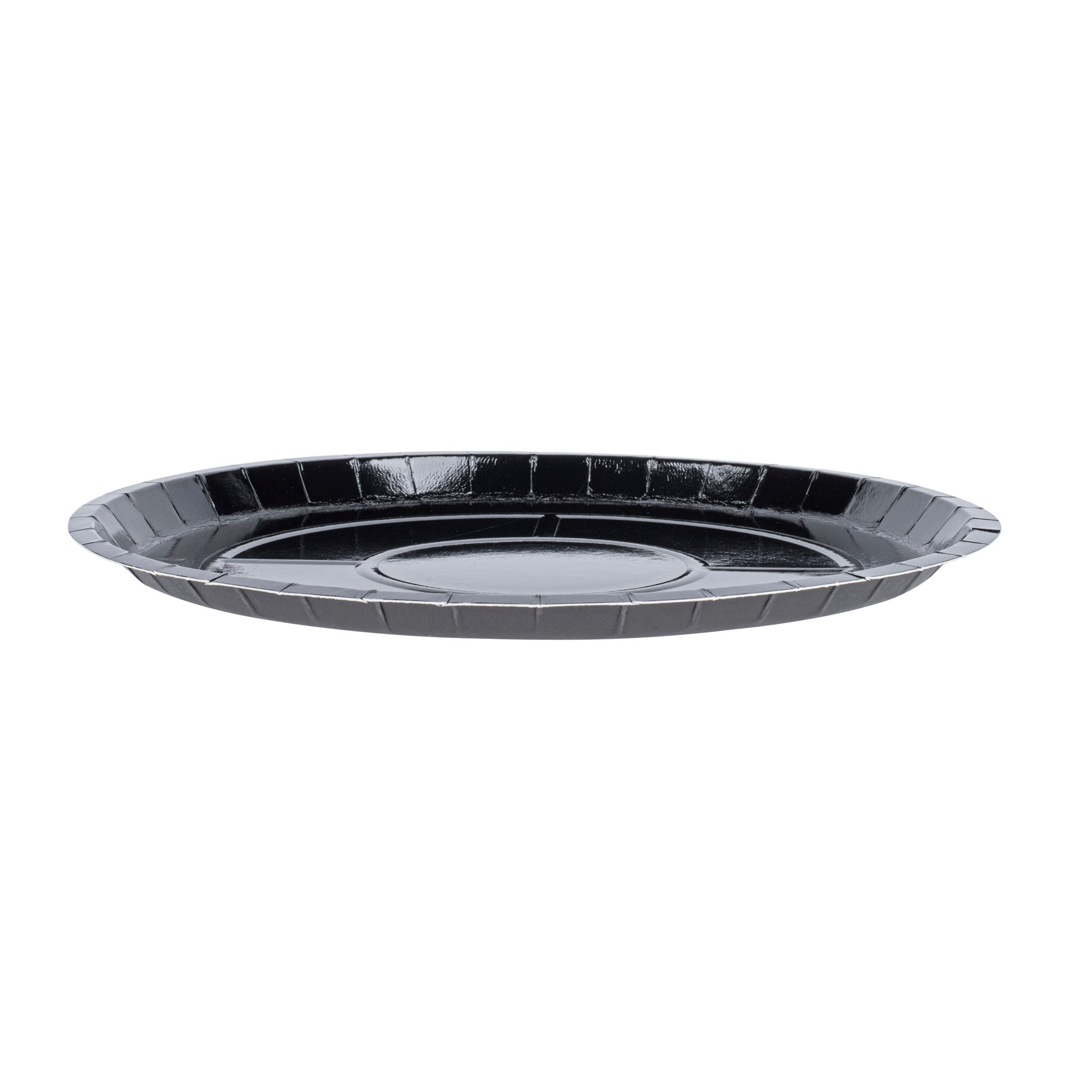 Eco Pie Round Black Paperboard Pizza Tray - Oven-Safe - 12'' - 25 count box