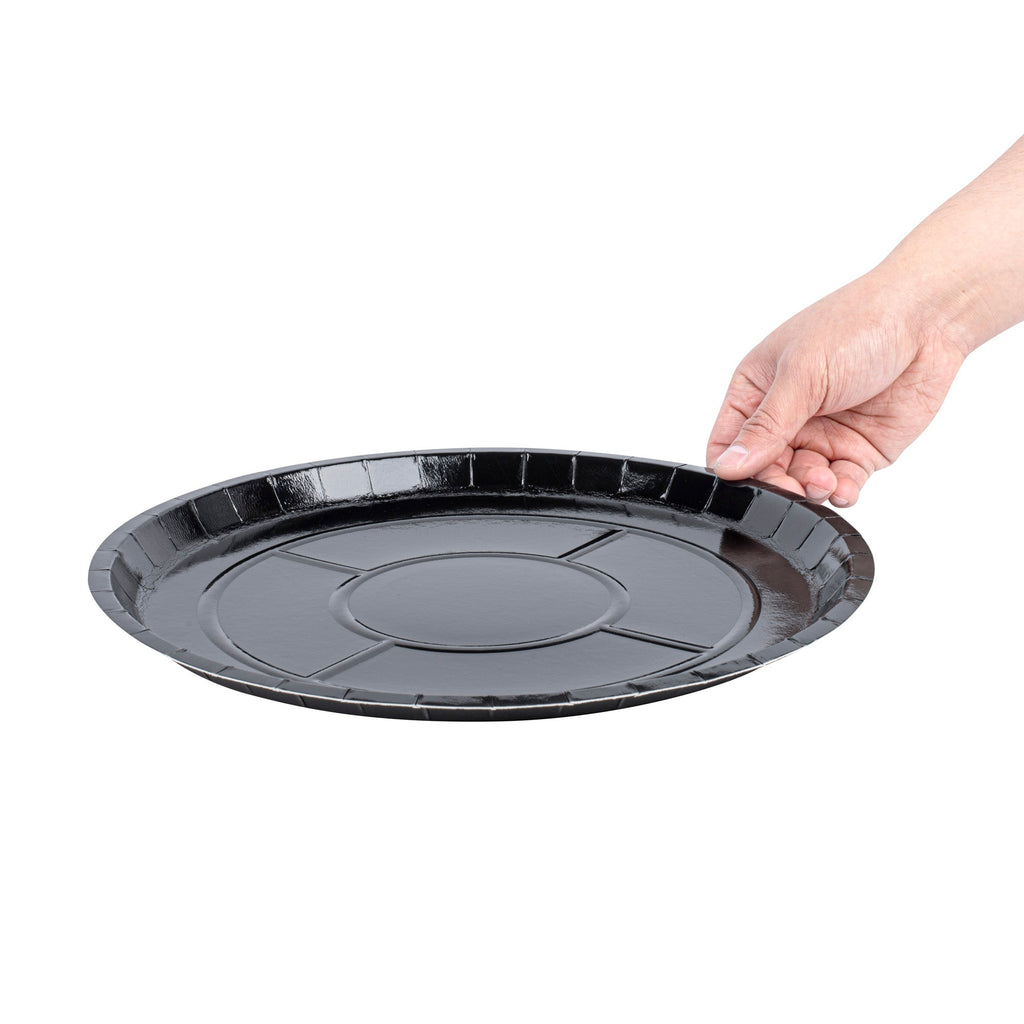 Eco Pie Round Black Paperboard Pizza Tray - Oven-Safe - 12'' - 50 count box