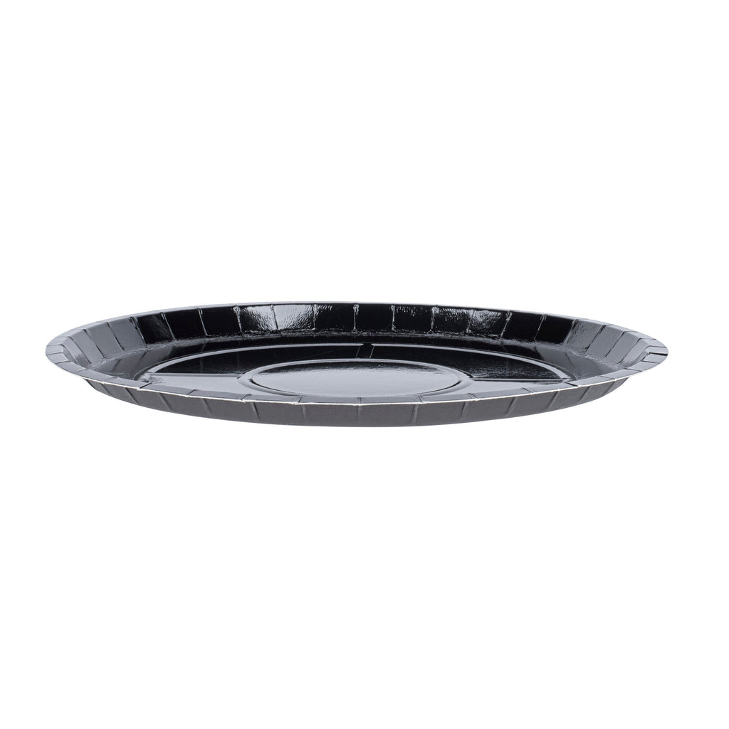 Eco Pie Round Black Paperboard Pizza Tray - Oven-Safe - 12'' - 50 count box