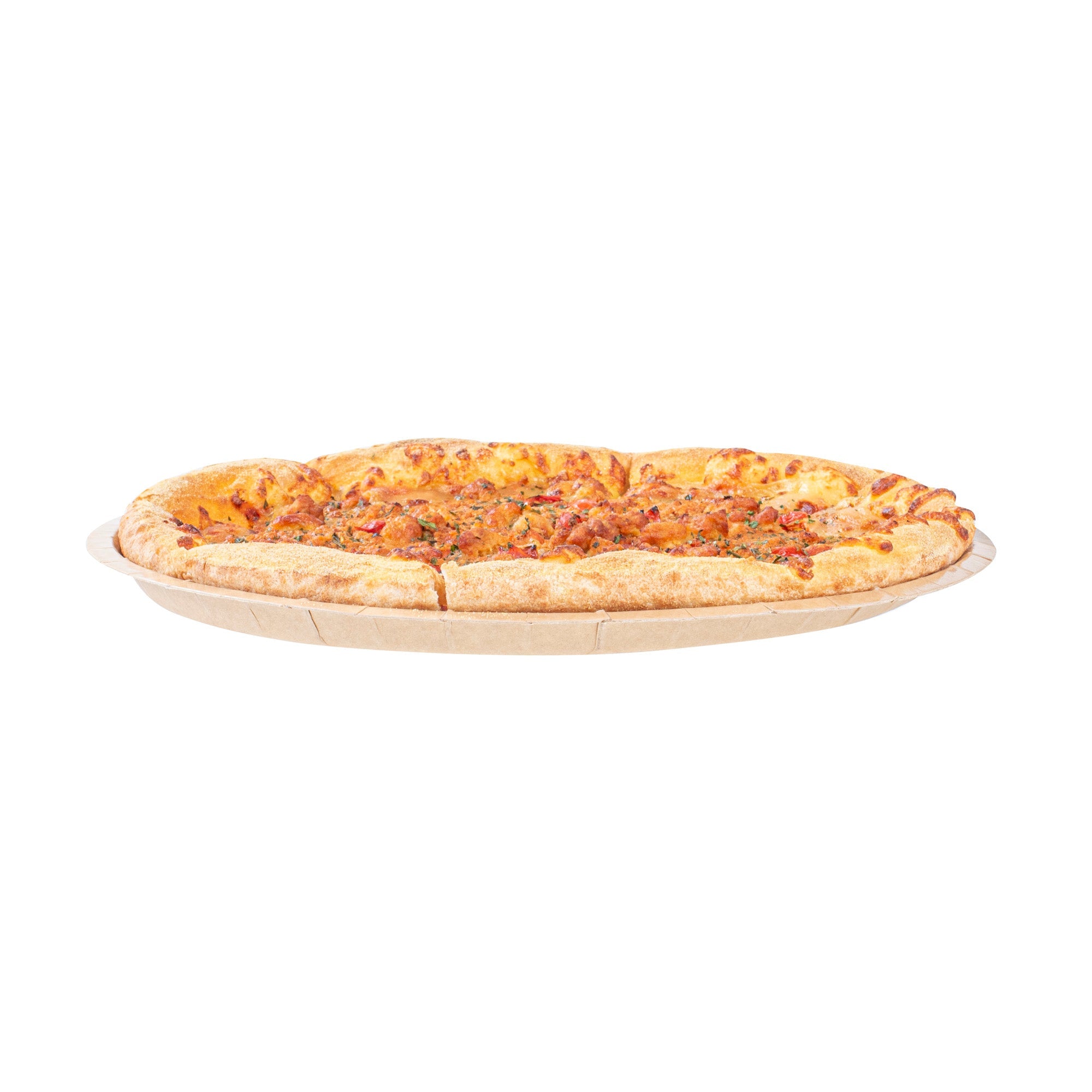 Eco Pie Round Kraft Paperboard Pizza Tray - Oven-Safe - 12'' - 25 count box