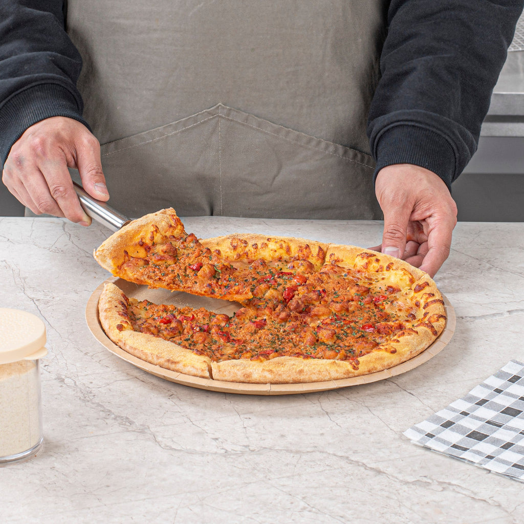 Eco Pie Round Kraft Paperboard Pizza Tray - Oven-Safe - 12'' - 50 count box