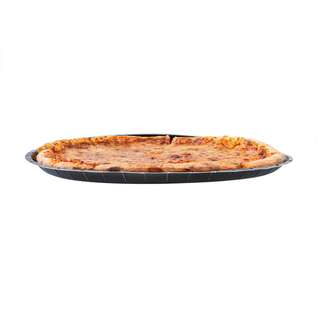 Eco Pie Round Black Paperboard Pizza Tray - Oven-Safe - 16" - 25 count box