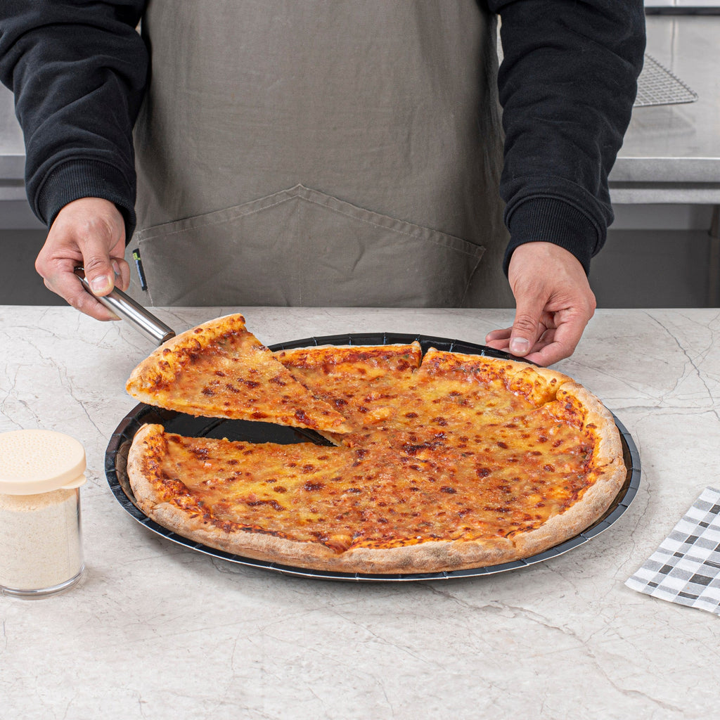 Eco Pie Round Black Paperboard Pizza Tray - Oven-Safe - 16" - 25 count box