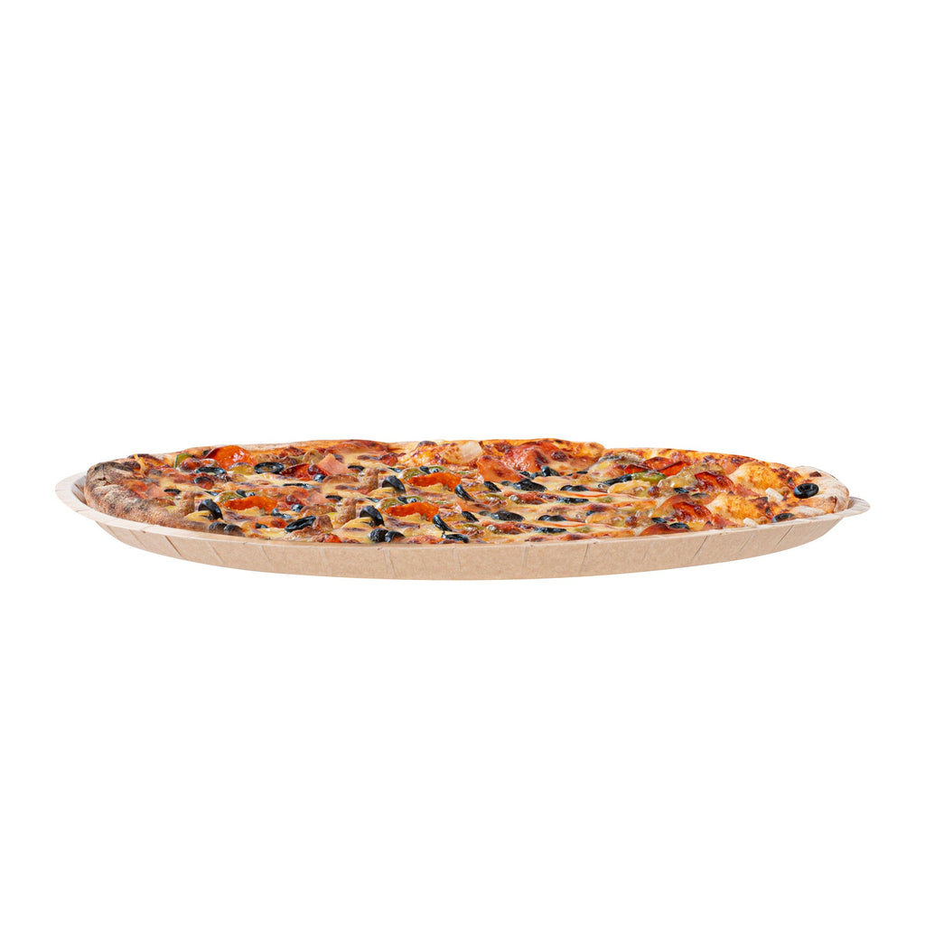 Eco Pie Round Kraft Paperboard Pizza Tray - Oven-Safe - 16" - 25 count box
