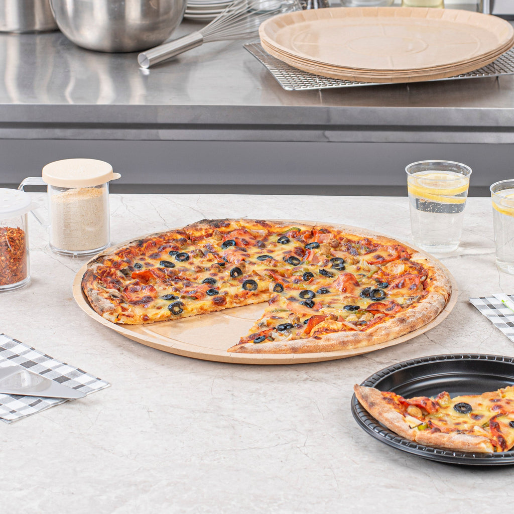 Eco Pie Round Kraft Paperboard Pizza Tray - Oven-Safe - 16" - 25 count box
