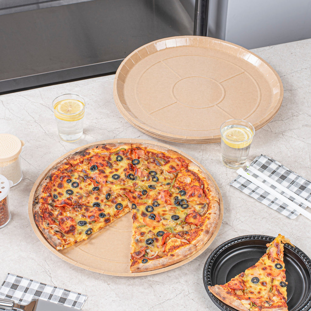 Eco Pie Round Kraft Paperboard Pizza Tray - Oven-Safe - 16" - 50 count box