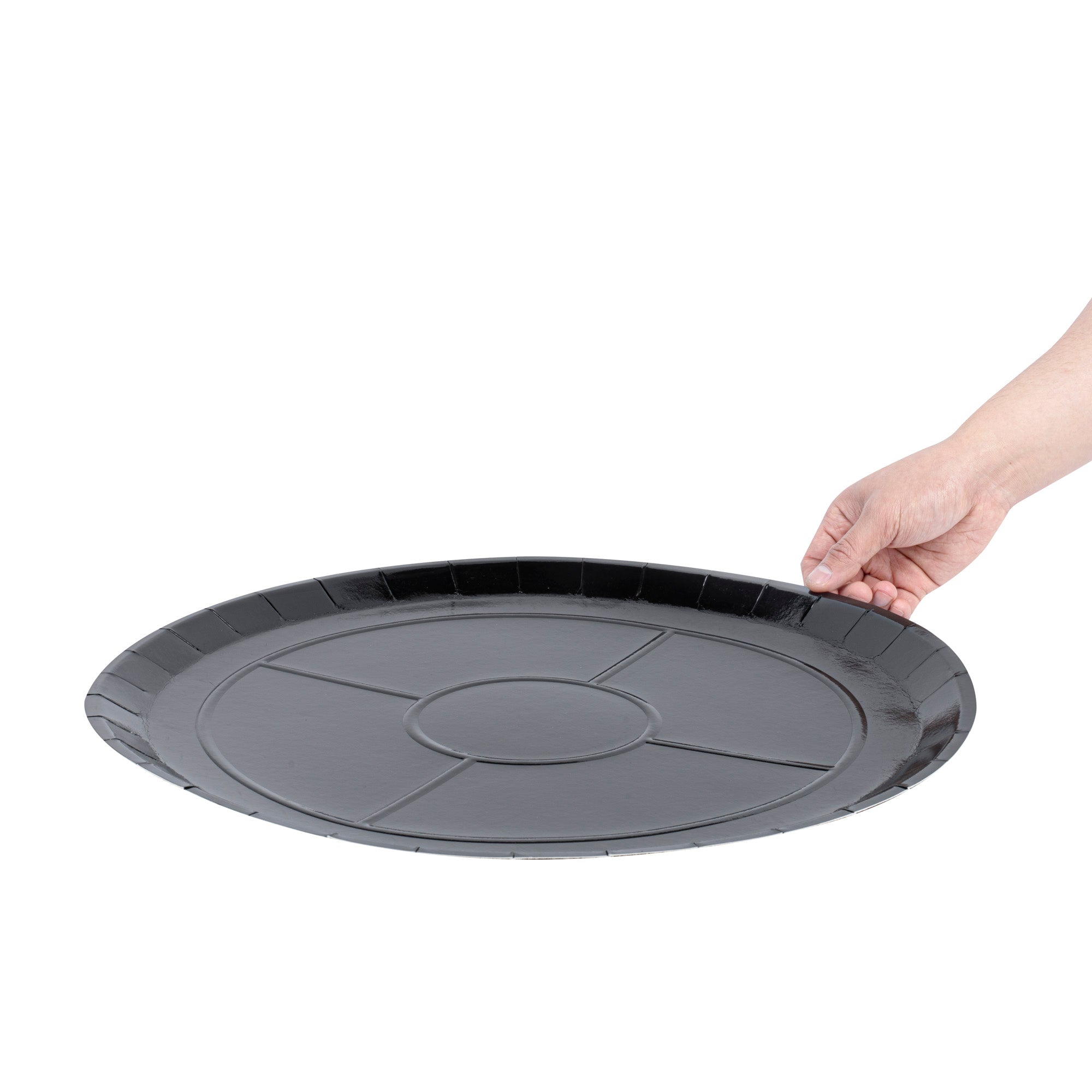 Eco Pie Round Black Paperboard Pizza Tray - Oven-Safe - 18'' - 50 count box