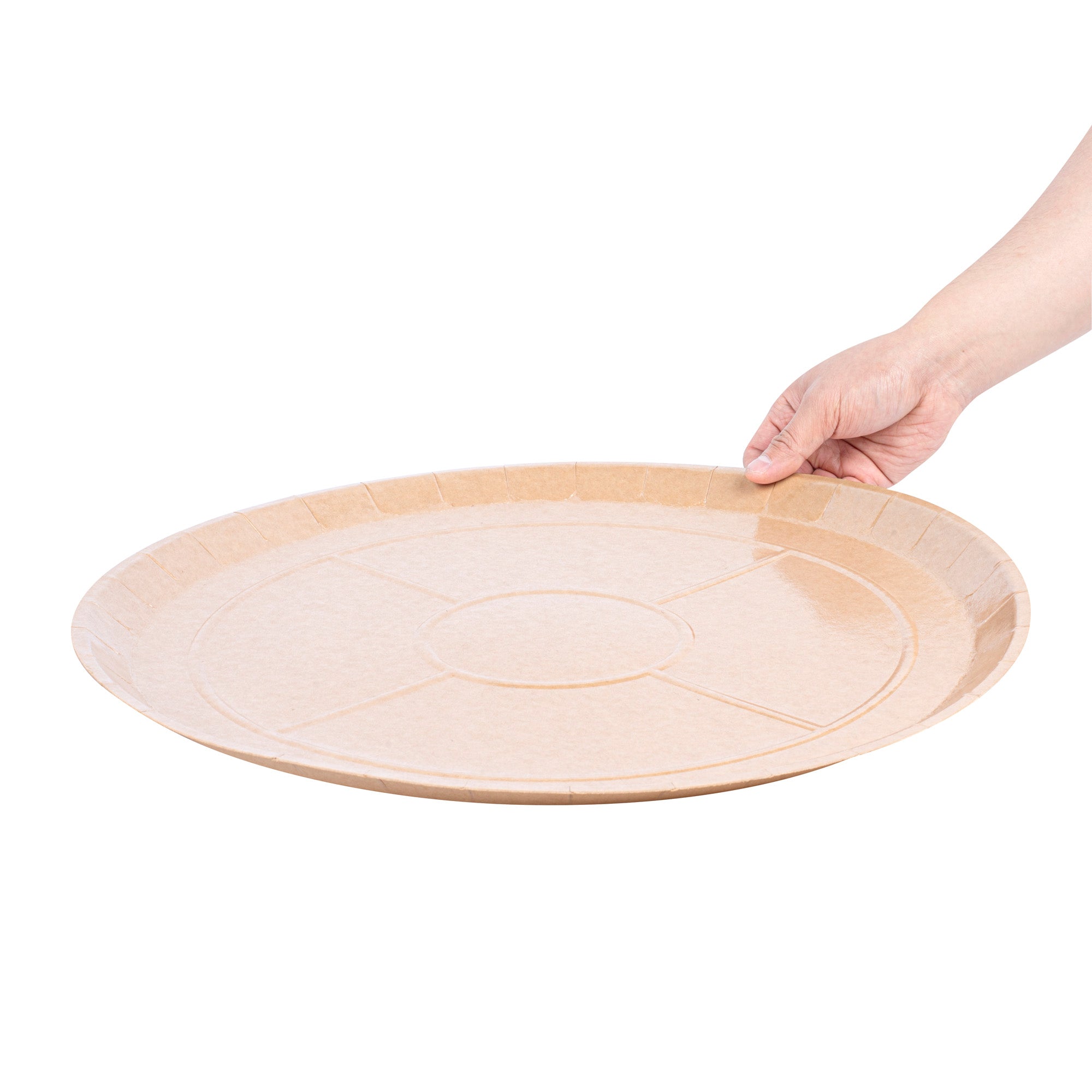 Eco Pie Round Kraft Paperboard Pizza Tray - Oven-Safe - 18'' - 50 count box