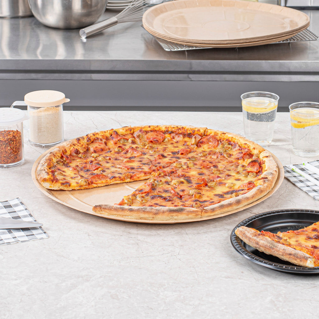 Eco Pie Round Kraft Paperboard Pizza Tray - Oven-Safe - 18'' - 50 count box