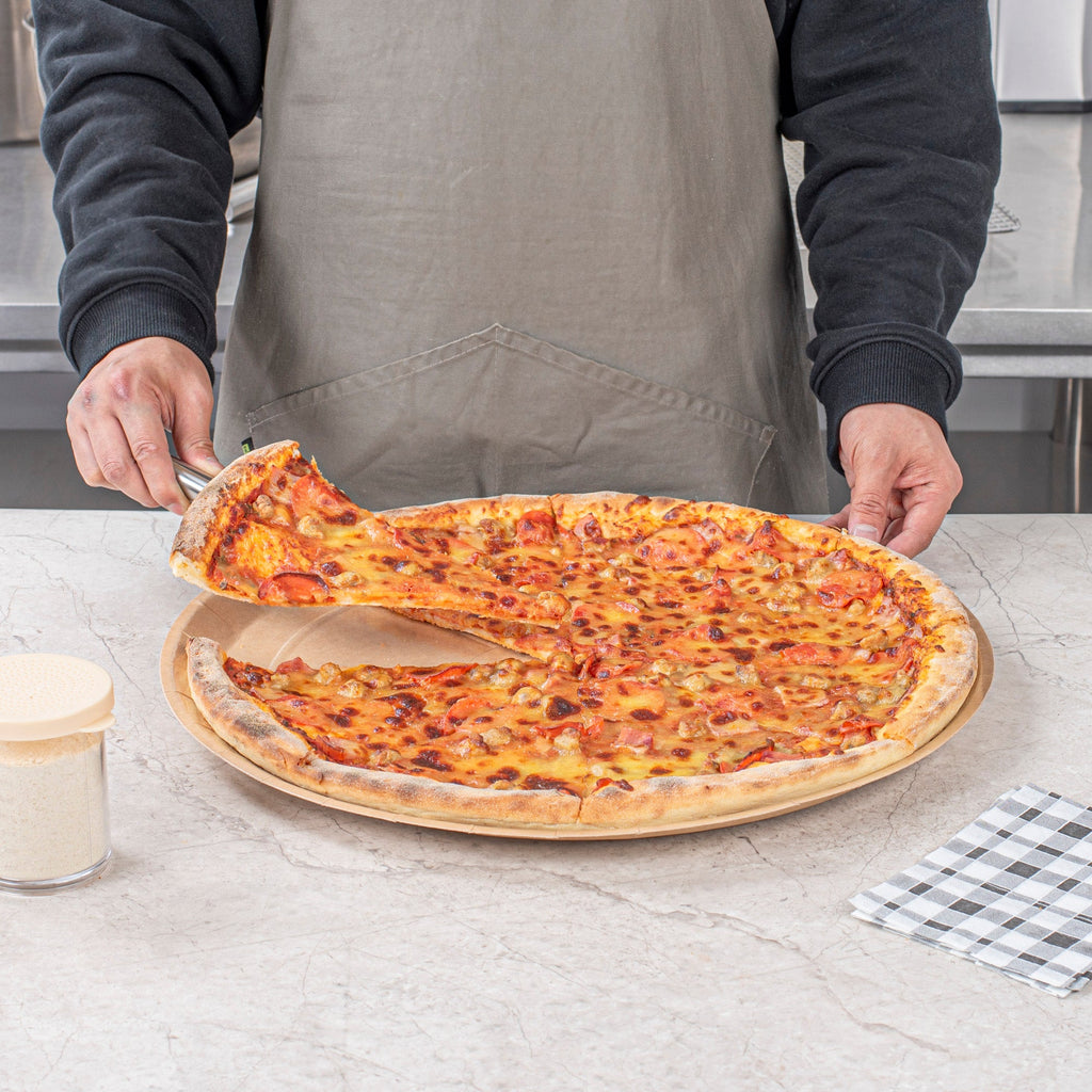 Eco Pie Round Kraft Paperboard Pizza Tray - Oven-Safe - 18'' - 50 count box