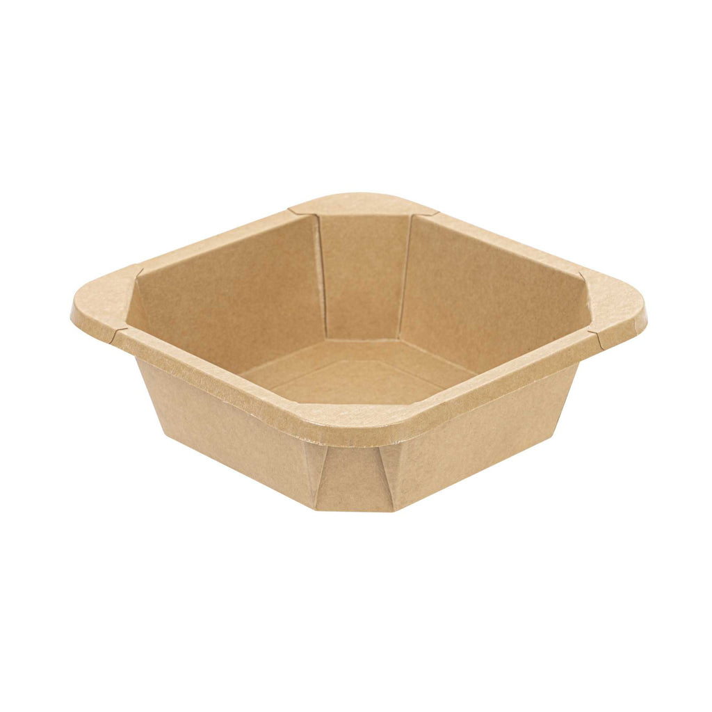 Sustain 22 oz Octagonal Kraft Paper Take Out Container - with PLA Lining, Compostable - 6" x 6" x 2" - 25 count box