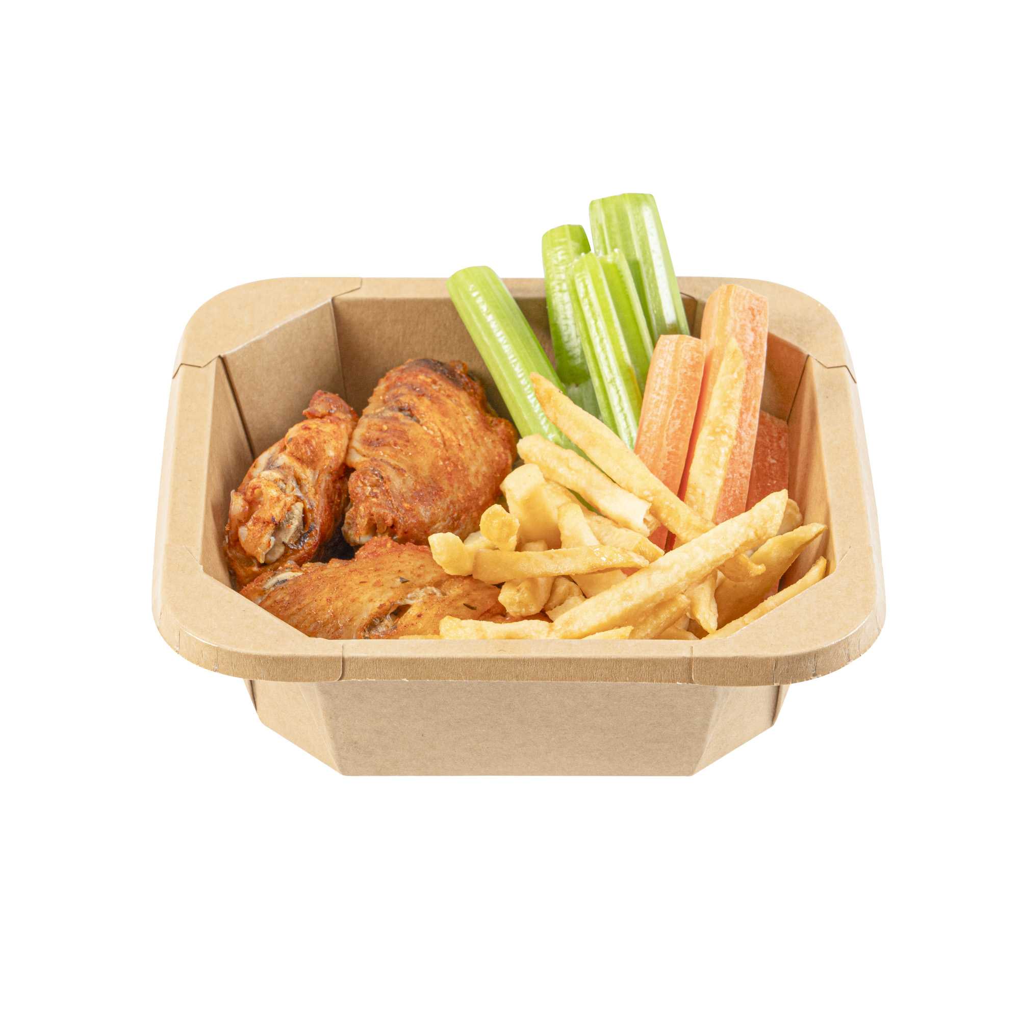 Sustain 22 oz Octagonal Kraft Paper Take Out Container - with PLA Lining, Compostable - 6" x 6" x 2" - 100 count box