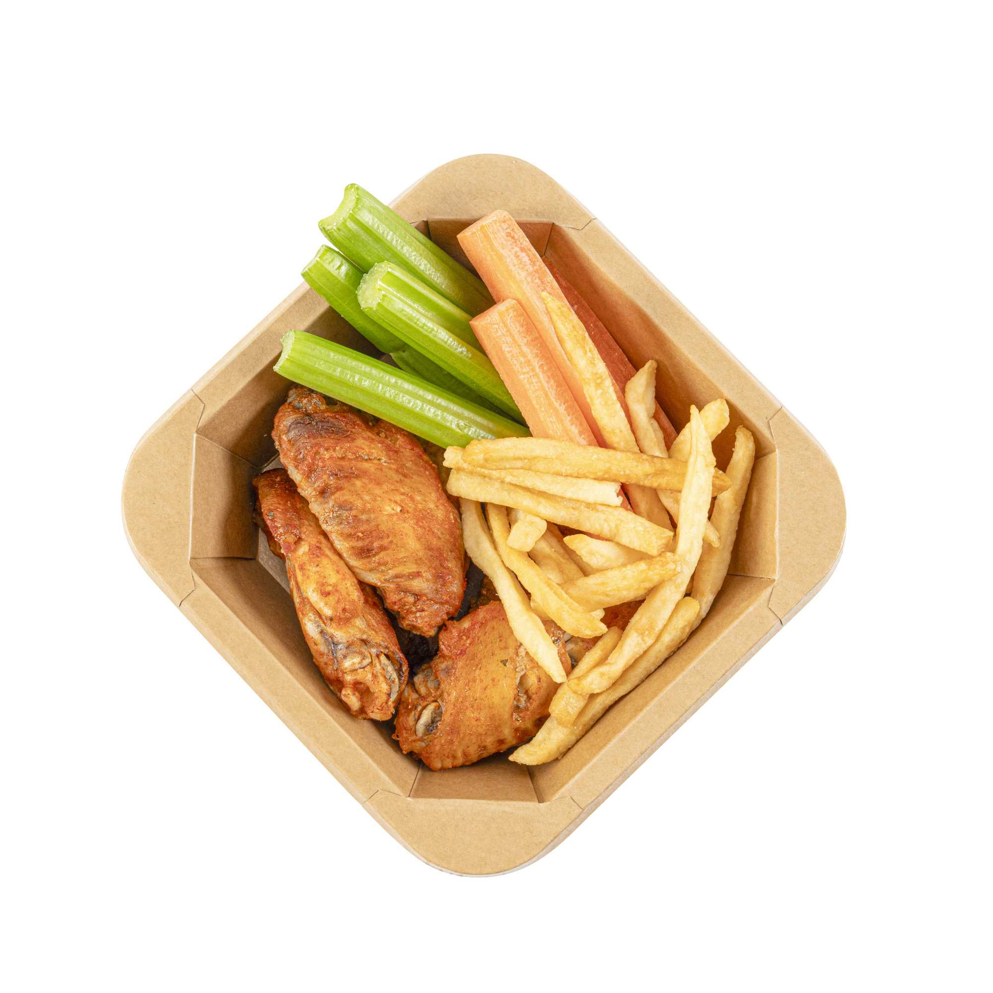 Sustain 22 oz Octagonal Kraft Paper Take Out Container - with PLA Lining, Compostable - 6" x 6" x 2" - 100 count box