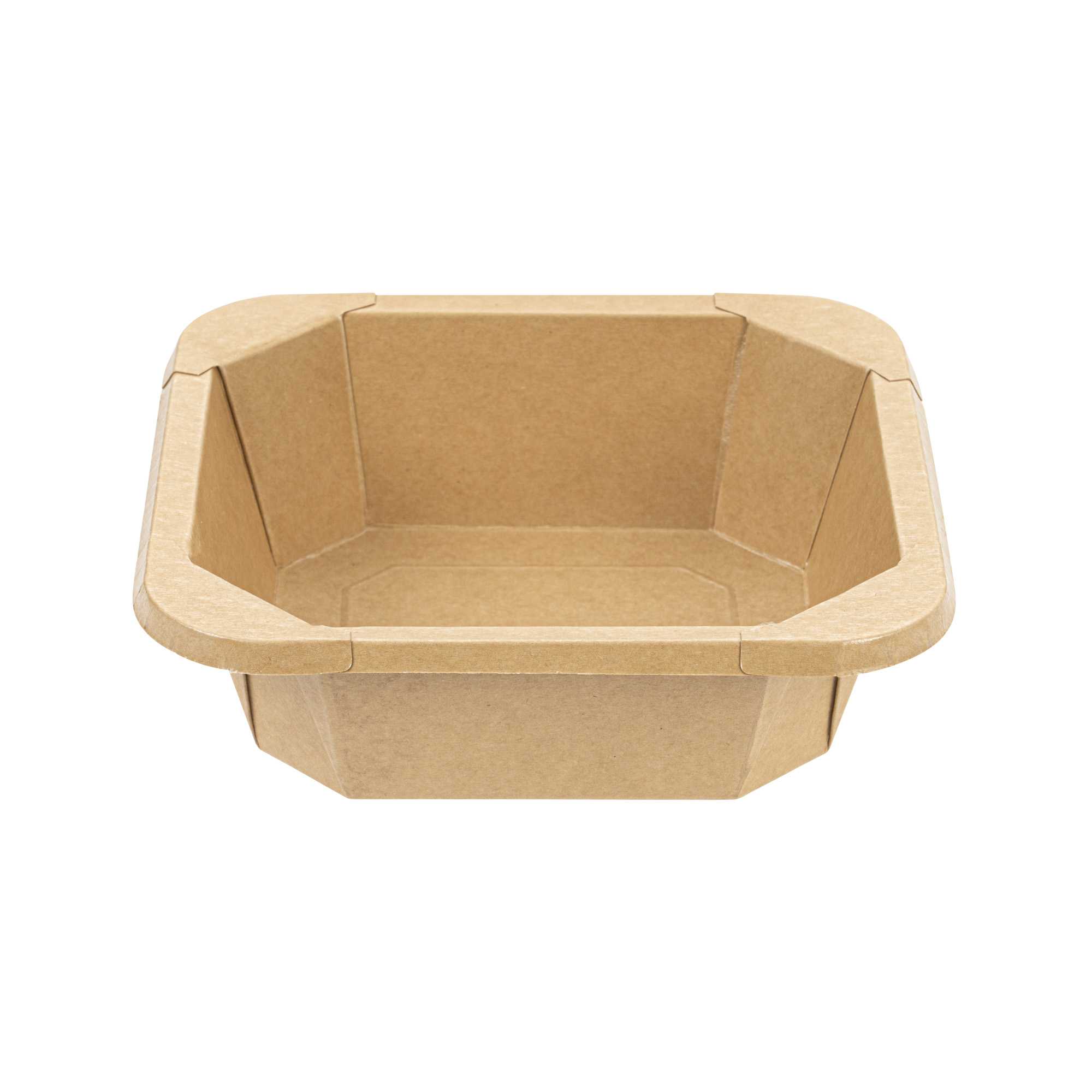 Sustain 22 oz Octagonal Kraft Paper Take Out Container - with PLA Lining, Compostable - 6" x 6" x 2" - 100 count box