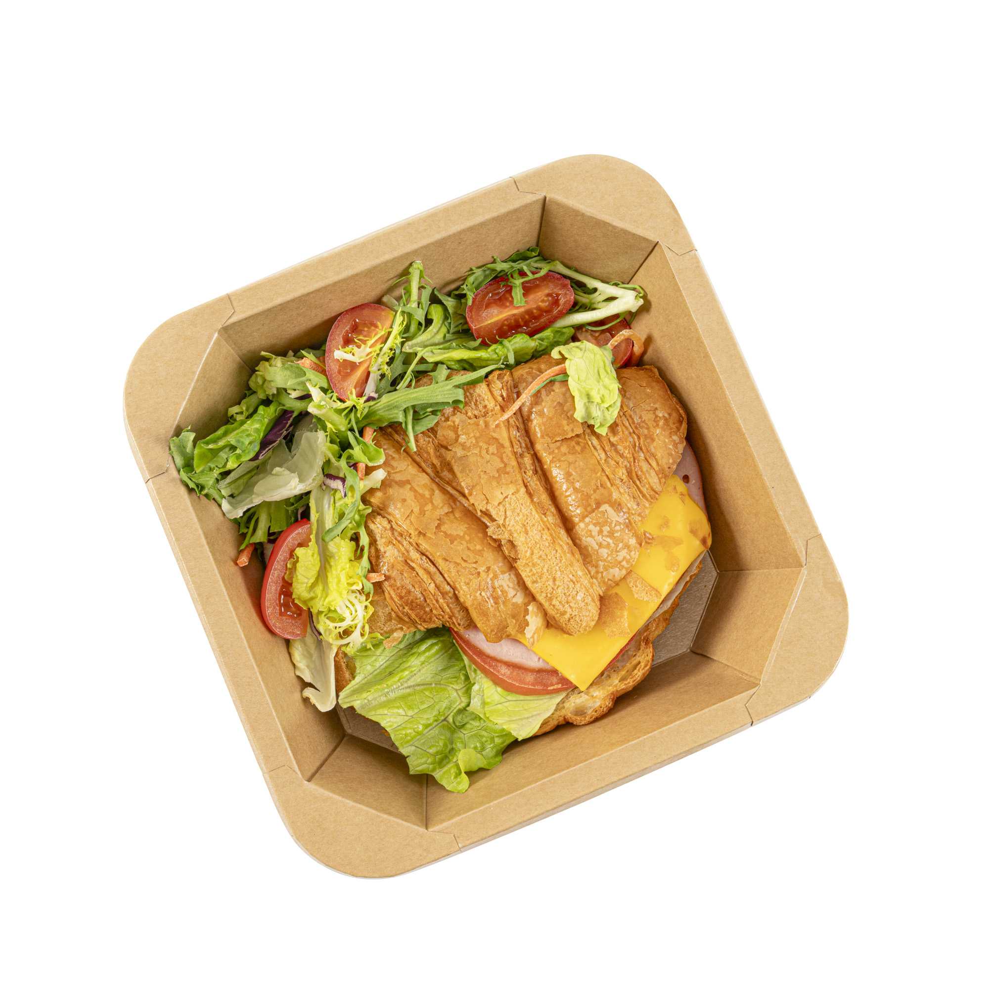 Sustain 34 oz Octagonal Kraft Paper Take Out Container - with PLA Lining, Compostable - 7" x 7" x 2" - 25 count box