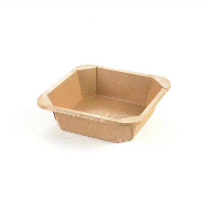 Sustain 34 oz Octagonal Kraft Paper Take Out Container - with PLA Lining, Compostable - 7" x 7" x 2" - 100 count box