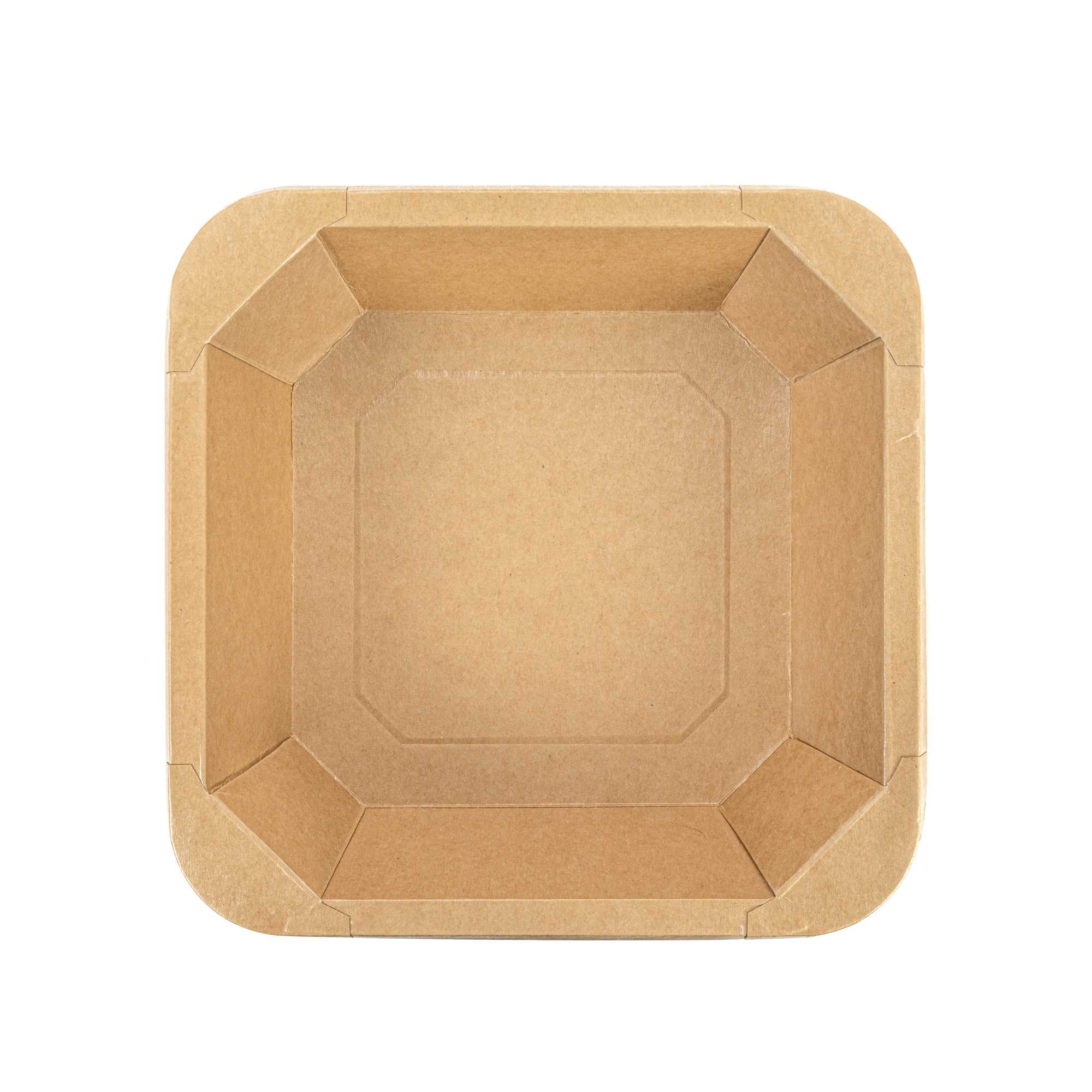 Sustain 34 oz Octagonal Kraft Paper Take Out Container - with PLA Lining, Compostable - 7" x 7" x 2" - 100 count box