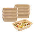 Sustain 41 oz Octagonal Kraft Paper Take Out Container - with PLA Lining, Compostable - 8 3/4" x 6" x 2" - 25 count box