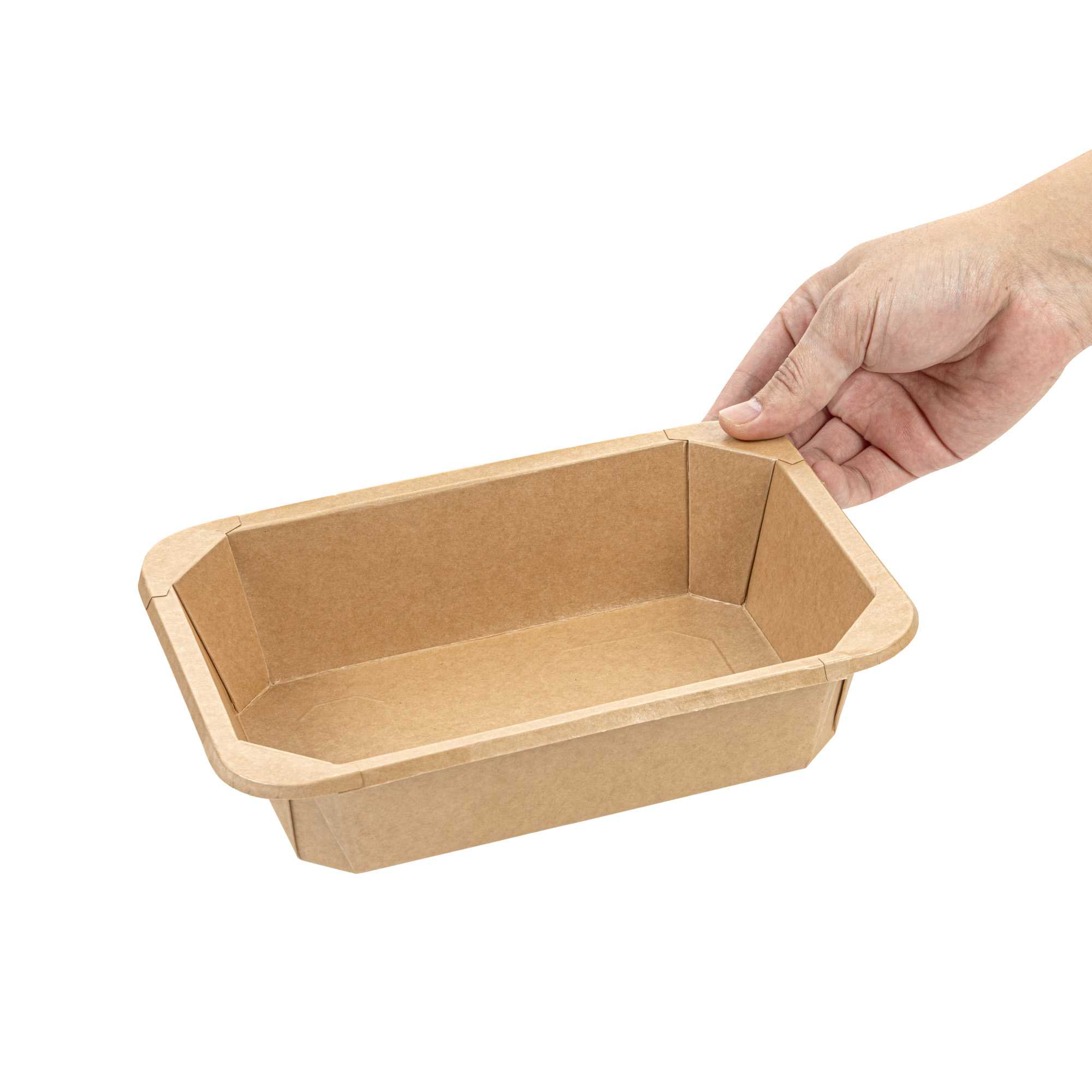 Sustain 41 oz Octagonal Kraft Paper Take Out Container - with PLA Lining, Compostable - 8 3/4" x 6" x 2" - 100 count box