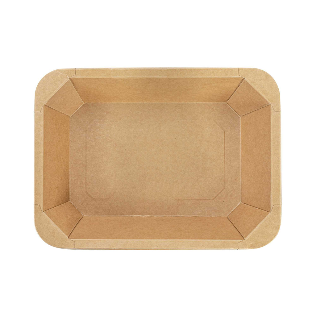 Sustain 41 oz Octagonal Kraft Paper Take Out Container - with PLA Lining, Compostable - 8 3/4" x 6" x 2" - 100 count box